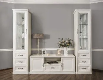 Гостиная Мишель 1+тв+1 белый матовый