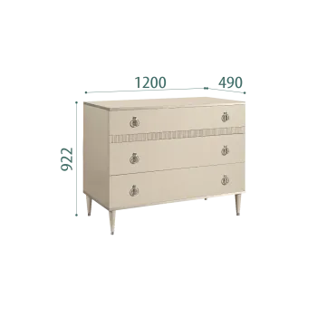 Комод с планкой Римини СОЛО (Ваниль/Серебро) РМКМ-3(s)