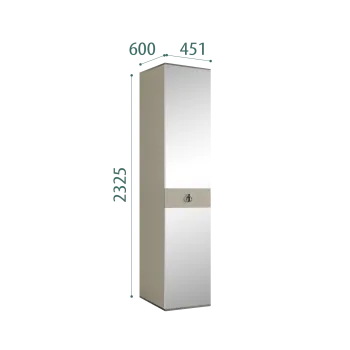 Шкаф 1-но дверный с зеркалом Римини СОЛО (Ваниль/Серебро) РМШ1/1(s)