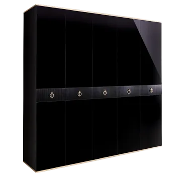 Шкаф 5-ти дверный Римини СОЛО (Черный/Серебро) РМШ2/5(s)