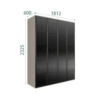 Шкаф 4-х дверный Bogemia Air (Шелк/Черный) БМШ2/4(4)