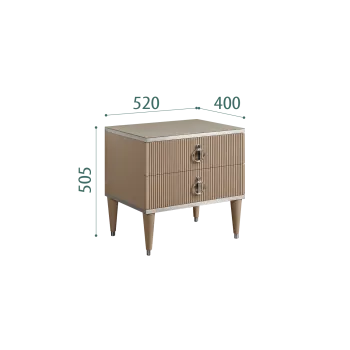 Тумба прикроватная 2 ящика Римини СОЛО (Мокка/Серебро) РМТП-2(s)