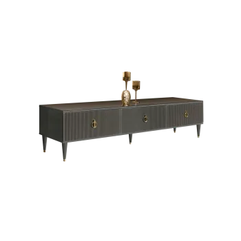 Тумба под телевизор 3 ящика Римини СОЛО (Серый/Золото) РМТ-4(s)[10]