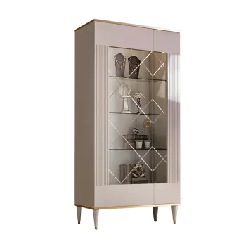 Витрина 2-ств. Римини СОЛО (Белый/Золото) (Левая) РМВ2-2С(s)