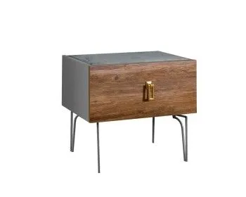 Тумба прикроватная Bogemia Wood Fa (Серый) (Novabuk/Золото) БМТП-1(Wo)