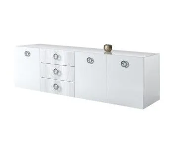 Комод 2.1м Bogemia Fly Fillini (Белый) (Lakobel/Хром) БМКМ-5