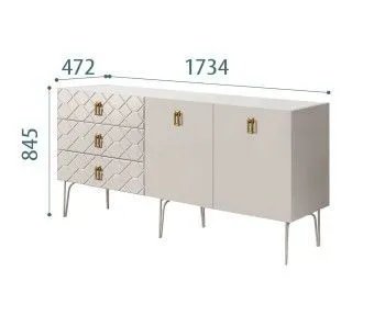 Комод 1.6м Bogemia Farfalle (Шелк) (Novabuk/Черный) БМКМ-4(Fa)