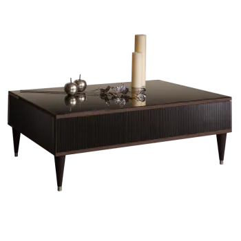 Журнальный столик с ящиком Римини СОЛО (Орех империя/Серебро) РМСТ-2(s)