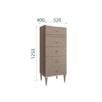 Комод узкий с планкой Римини СОЛО (Мокка/Серебро) РМКМ-2(s) - Выставка м. Марьина роща