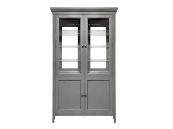 Витрина 2 дверная с зеркалом Manhattan (Серый)