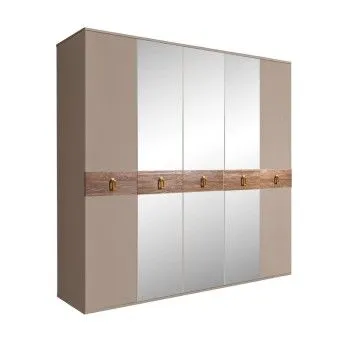 Шкаф 5-ти дв. с зеркалами Bogemia Wood Fa (Мокка/Золото) БМШ1/5(Wo)