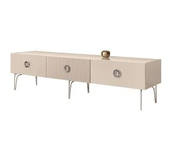 Тумба под телевизор 2.1м Bogemia Fillini (Ваниль) (Lakobel/Хром) БМТ-2(Fi)[10]