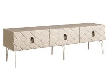 Тумба под телевизор 1.6м Bogemia Farfalle (Слоновая кость) (Novabuk/Черный) БМТ-1(Fa)