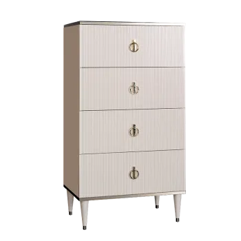Комод 4 ящика Римини СОЛО (Слоновая кость/Серебро) РМКМ-6(s)