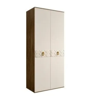 Шкаф 2-х дверный Bogemia Woodline Fa (Слоновая кость/Золото) БМШ2/2