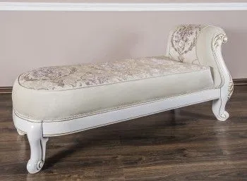 Оттоманка Алсу с одним подлокотником белый глянец