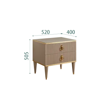 Тумба прикроватная 2 ящика Римини СОЛО (Мокка/Золото) РМТП-2(s)