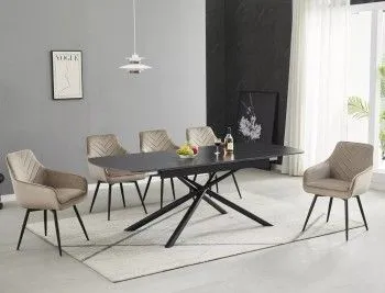 Стол обеденный Signal VECTOR Ceramic 180 (черный/черный)