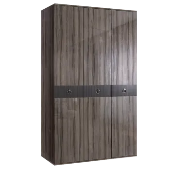 Шкаф 3-х дверный Римини СОЛО (Орех империя/Серебро) РМШ2/3(s)