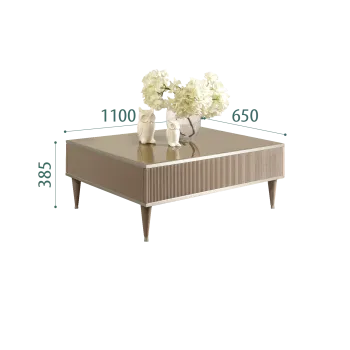 Журнальный столик с ящиком Римини СОЛО (Мокка/Серебро) РМСТ-2(s)