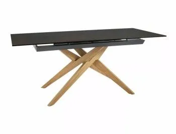 Стол обеденный Signal LORETO Ceramic 180 раскладной (Ossido Bruno коричневый/дуб)