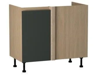 Стол под мойку угловой СМУ-100 левый, Женева (954*534*870) Дуб Палермо/Зеленый матовый, 21929