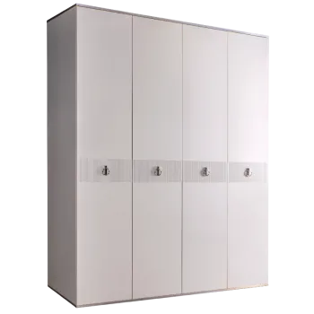 Шкаф 4-х дверный Римини СОЛО (Белый/Серебро) РМШ2/4(s)