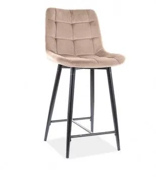 Полубарный стул Signal CHIC H-2 VELVET (бежевый/черный мат)