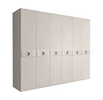 Шкаф 6-ти дв. Bogemia Farfalle (Шелк/Хром) БМШ2/6(Fa)