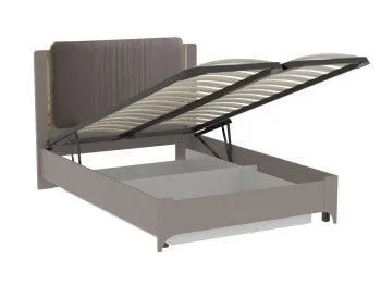 Кровать 1400 (велюр) с подъемным механизмом, Сиде (1492*2082*1200) Мокко