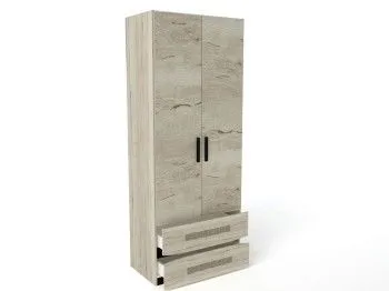 Шкаф 2-х дверный, Мале (916*544*2278) Дуб галифакс белый, 11211