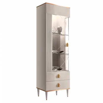 Витрина 1-ств. (левая) Римини СОЛО (белый золото) РМВ1-1С (s) - Выставка Балашиха