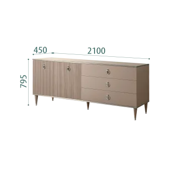 Комод для гостиной 2.1м Римини СОЛО (Мокка/Серебро) РМКМ-5(s)