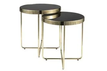 Комплект Signal SAGA (2 стола журнальных) черный/золотой
