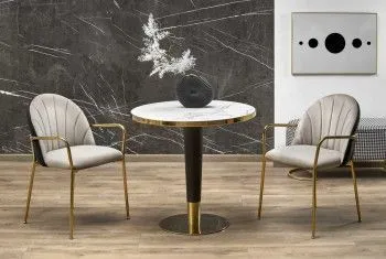 Стол обеденный Halmar MORATA (белый мрамор/черный/золотой)