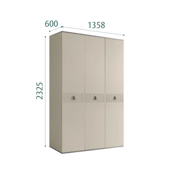 Шкаф 3-х дверный Римини СОЛО (Ваниль/Серебро) РМШ2/3(s)