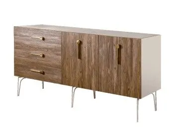 Комод 1.6м Bogemia Wood Wo (Слоновая кость) (Novabuk/Золото) БМКМ-4(Wo)