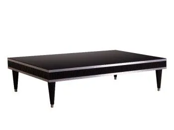 Журнальный столик узкий Римини СОЛО (Черный/Серебро) РМСТ-3(s)