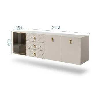 Комод 2.1м Bogemia Fly Farfalle (Шелк) (Novabuk/Золото) БМКМ-5[4]