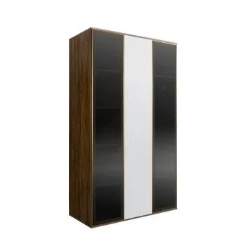 Шкаф 3-х дверный Bogemia Woodline Air (Белый/Золото) БМШ2/3(2)