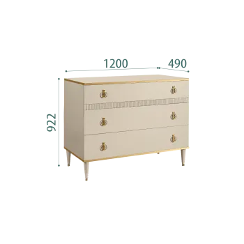 Комод с планкой Римини СОЛО (Ваниль/Золото) РМКМ-3(s)