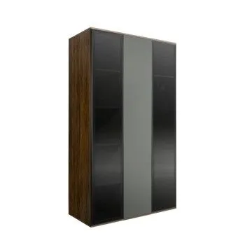 Шкаф 3-х дверный Bogemia Woodline Air (Серый/Черный) БМШ2/3(2)