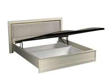 Кровать 1800 с мягкой вставкой изголовья и подъемным механизмом, Сиена (2090*2110*1100), Береза бежевая