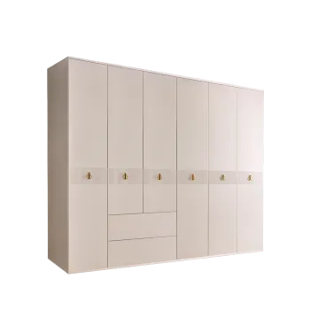 Шкаф 6-ти дверный с ящиками Римини СОЛО (Бежевый/Золото) РМШ2/61(s)
