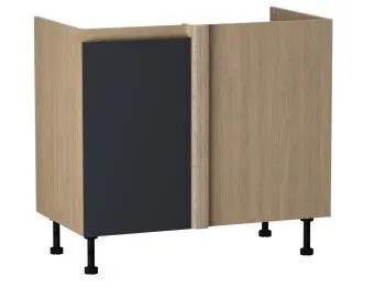 Стол под мойку угловой СМУ-100 левый, Женева (954*534*870) Дуб Палермо/Синий матовый, 22512