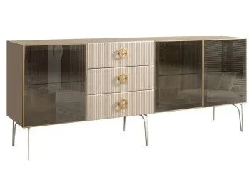 Комод 2.1м Bogemia Fillini (Слоновая кость) (Novabuk/Золото) БМКМ-5(Fi)[5]