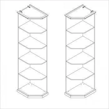 Мишель стеллаж для шкафа левый белый матовый