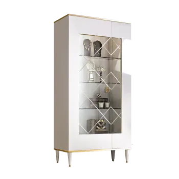 Витрина 2-ств. Римини (Белый/Золото) (Левая) РМВ2-2С