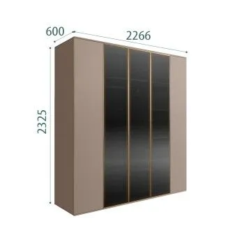 Шкаф 5-ти дв. Bogemia Air (Мокка/Золото) БМШ2/5(3)