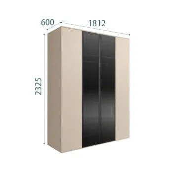 Шкаф 4-х дв. Bogemia Air (Ваниль/Черный) БМШ2/4(2)